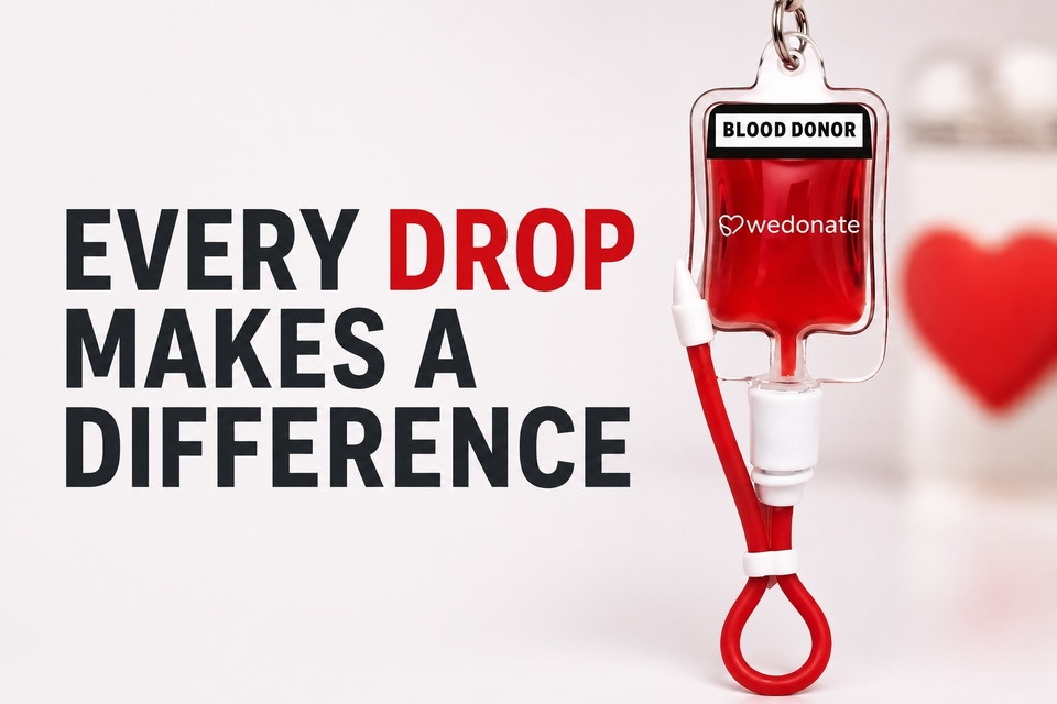Free limited edition WeDonate blood donor keyring